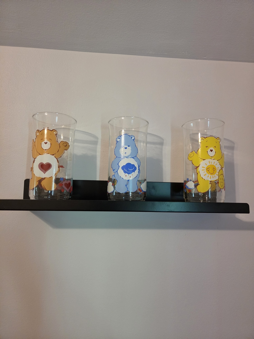 Care Bears Vintage Pizza Hut Glasses - Set of 3 (Grumpy, Funshine, Tenderheart)